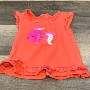 Nannette Orange Kids outfit with Pink Fish Design sz 6
